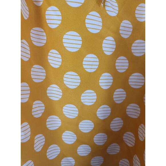 Modbe Yellow Polka Dot Blouse L Womens Long Sleeve Key Hole Front Pullover - Picture 8 of 12
